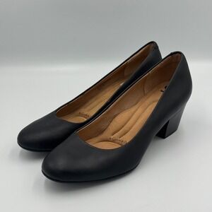 Söfft Black Leather Block Heel Pumps 7M NO BOX
